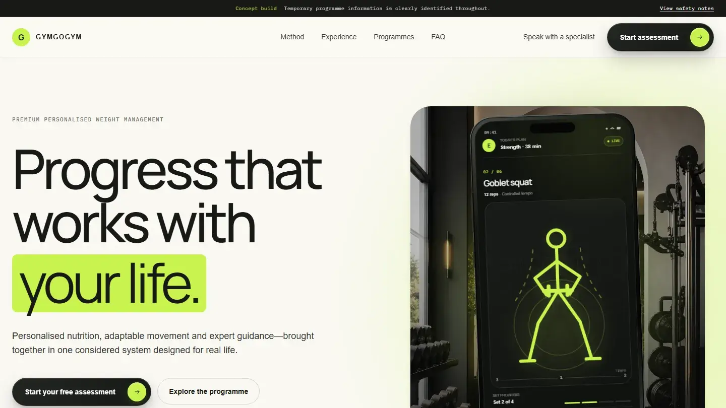 health programme — sales page template preview