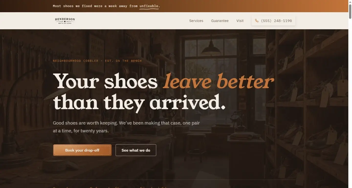 Sole & Thread — cobbler site