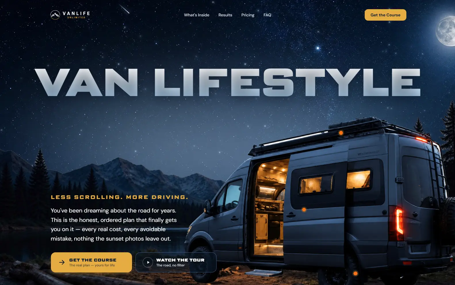 The Vanlife Blueprint — course funnel